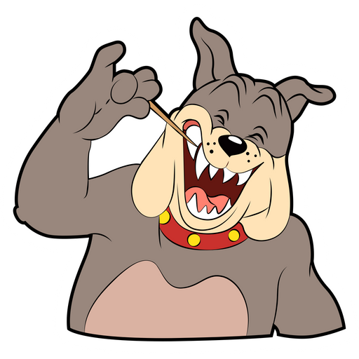 Tom and Jerry Spike Brushes His Teeth Sticker
