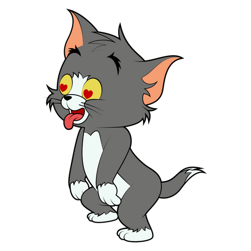 Tom and Jerry Baby Tom Fall in Love Sticker - Sticker Mania