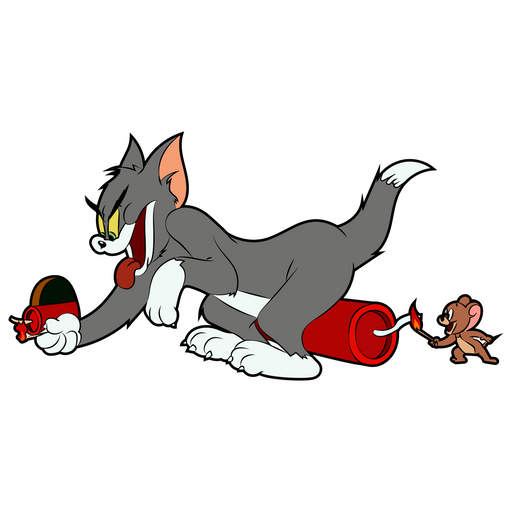 here is a Tom and Jerry Dynamite Sticker from the Tom and Jerry collection for sticker mania