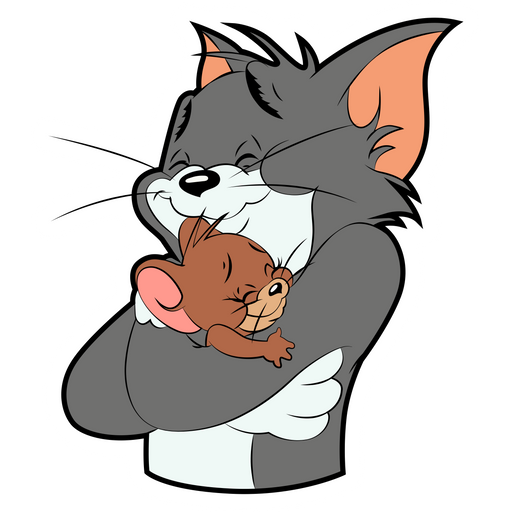Tom and Jerry Hugs Sticker - Sticker Mania