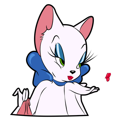 here is a Tom and Jerry Toodles Galore Blow Kiss Sticker from the Tom and Jerry collection for sticker mania