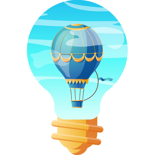 here is a Air Balloon in Light Bulb Sticker from the Travel collection for sticker mania