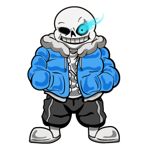 cool and cute Undertale Sans with Flaming Eye for stickermania