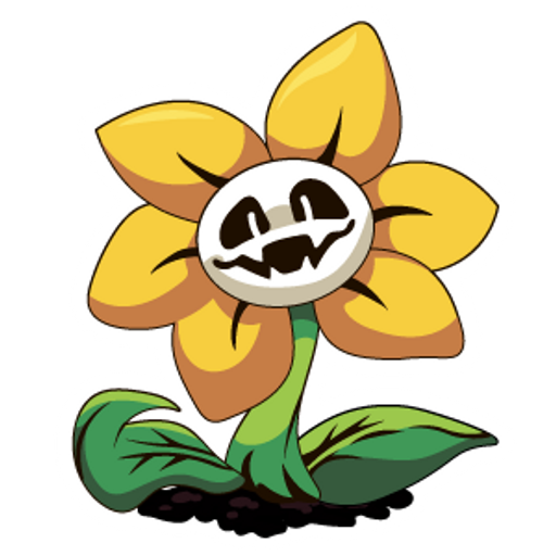 here is a Undertale Angry Flowey from the Undertale and Deltarune collection for sticker mania