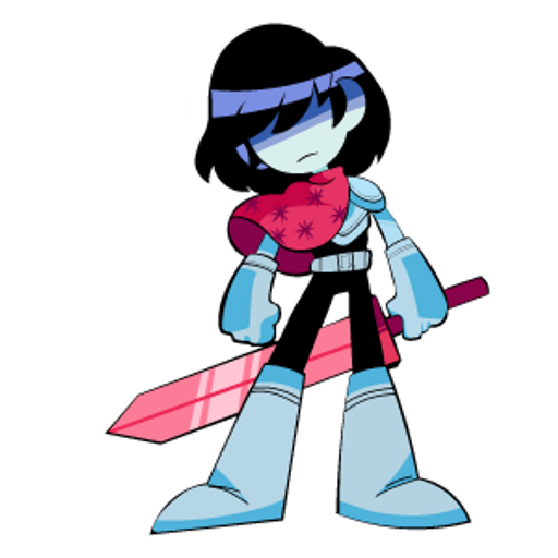 here is a Deltarune Kris with Sword from the Undertale and Deltarune collection for sticker mania