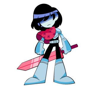 here is a Deltarune Kris with Sword from the Undertale and Deltarune collection for sticker mania