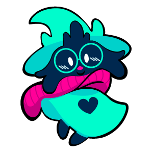 here is a Deltarune Ralsei from the Undertale and Deltarune collection for sticker mania