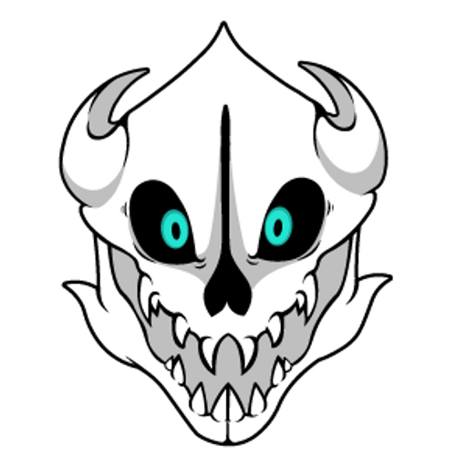 here is a Undertale Gaster Blaster from the Undertale and Deltarune collection for sticker mania