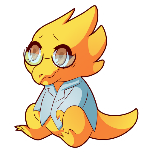 here is a Undertale Dr. Alphys Sticker from the Undertale and Deltarune collection for sticker mania