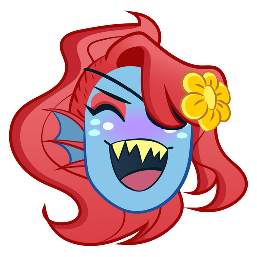 here is a Undertale Laughing Undyne Sticker from the Undertale and Deltarune collection for sticker mania