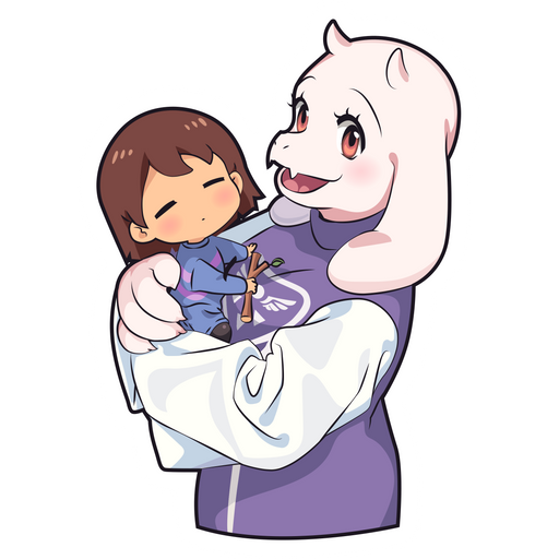 here is a Undertale Toriel and Frisk Sticker from the Undertale and Deltarune collection for sticker mania