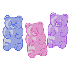 VSCO Girl Colorful Gummy Bears Sticker