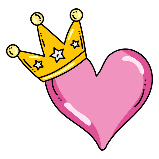 VSCO Girl Pink Heart with Crown Sticker