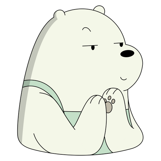 here is a We Bare Bears Ice Bear Cunning Face Sticker from the We Bare Bears collection for sticker mania
