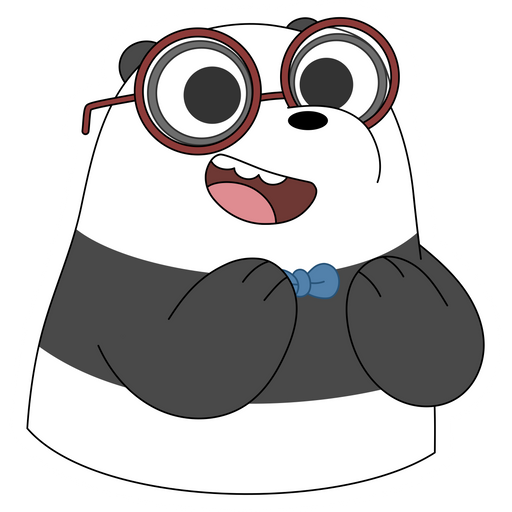 We Bare Bears Panda Nerd Sticker
