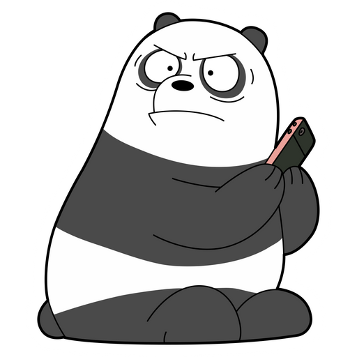 here is a We Bare Bears Angry Panda with Phone Sticker from the We Bare Bears collection for sticker mania