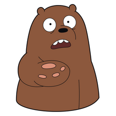 We Bare Bears Asking Grizzly Sticker