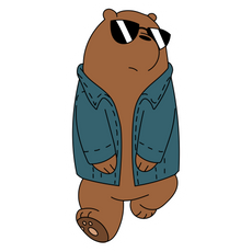 We Bare Bears Cool Grizzly Sticker