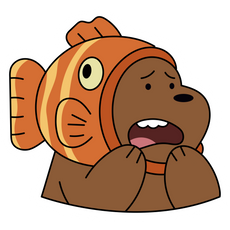 We Bare Bears Grizzly Fish Sticker