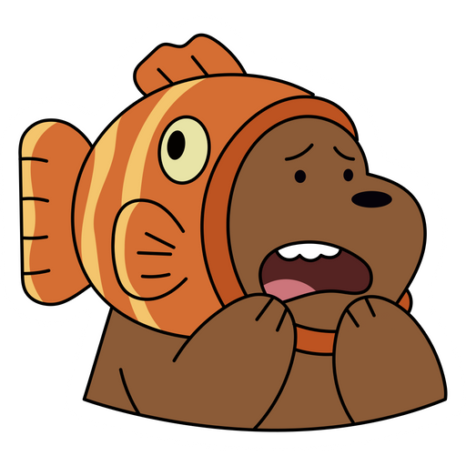 here is a We Bare Bears Grizzly Fish Sticker from the We Bare Bears collection for sticker mania