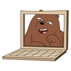 We Bare Bears Grizzly in Laptop Sticker