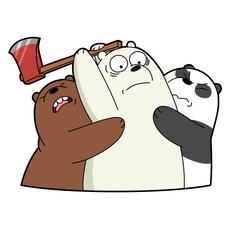 We Bare Bears Ice Bear With Axe Sticker