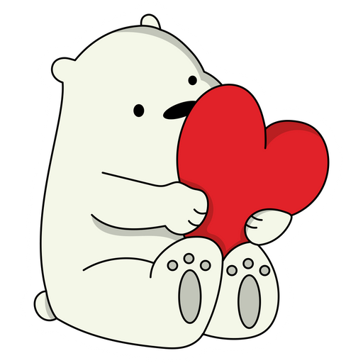 We Bare Bears Ice Bear Big Heart Sticker