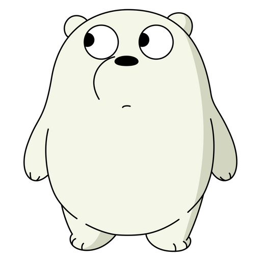 here is a We Bare Bears Ice Bear Confused Sticker from the We Bare Bears collection for sticker mania