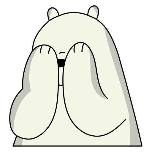 here is a We Bare Bears Ice Bear Covering Eyes Sticker from the We Bare Bears collection for sticker mania