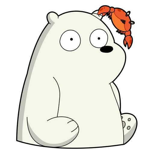 here is a We Bare Bears Ice Bear and Crab Sticker from the We Bare Bears collection for sticker mania