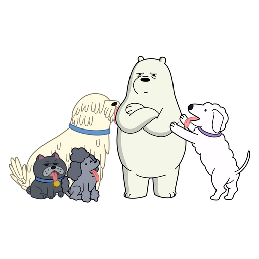We Bare Bears Ice Bear with Dogs Sticker