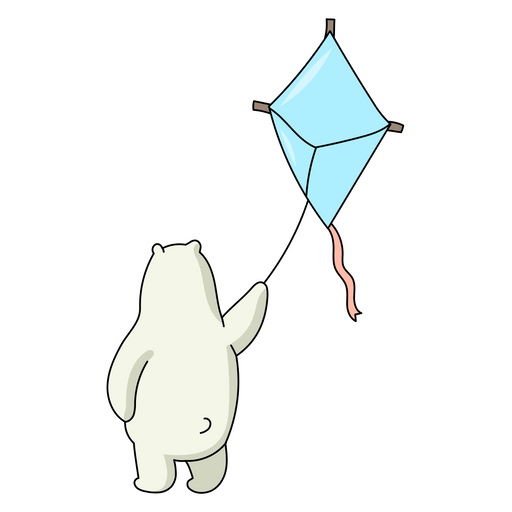 here is a We Bare Bears Ice Bear and Kite Sticker from the We Bare Bears collection for sticker mania