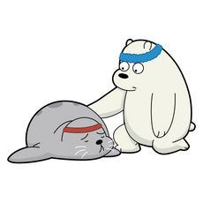 We Bare Bears Ice Bear With Knife Sticker - Sticker Mania