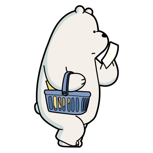 here is a We Bare Bears Ice Bear Shopping Sticker from the We Bare Bears collection for sticker mania