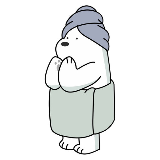 here is a We Bare Bears Ice Bear After Shower Sticker from the We Bare Bears collection for sticker mania
