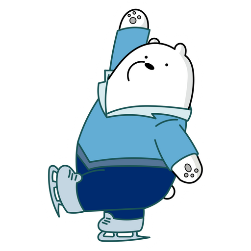 here is a We Bare Bears Ice Bear on Skates Sticker from the We Bare Bears collection for sticker mania