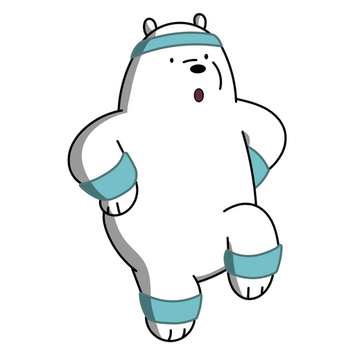here is a We Bare Bears Ice Bear Doing Sport Sticker from the We Bare Bears collection for sticker mania