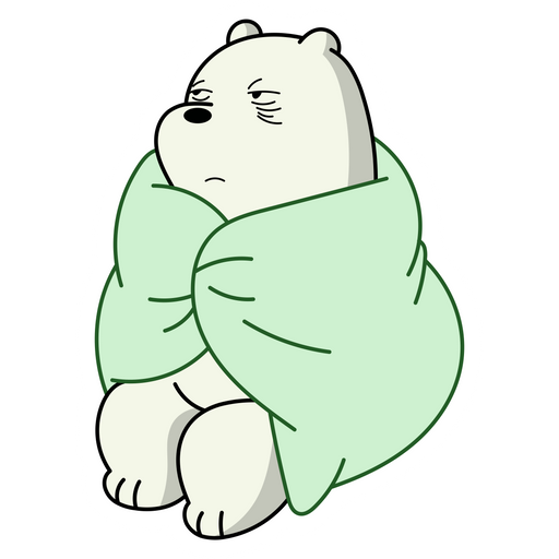 here is a We Bare Bears Ice Bear Wants To Sleep Sticker from the We Bare Bears collection for sticker mania