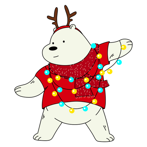 We Bare Bears Ice Bear Christmas Mood Sticker