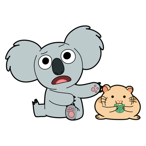 here is a We Bare Bears Nom Nom and Hamster Sticker from the We Bare Bears collection for sticker mania