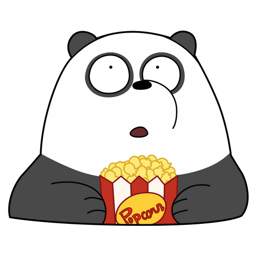 here is a We Bare Bears Panda in Cinema Sticker from the We Bare Bears collection for sticker mania