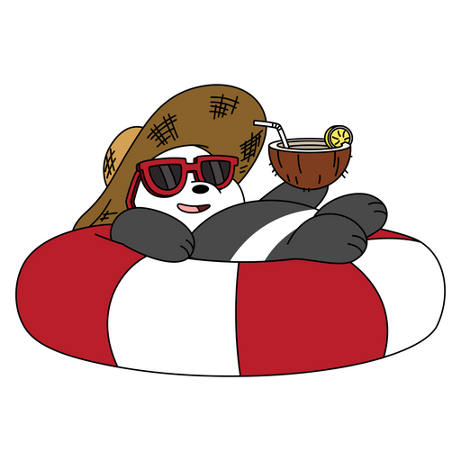 here is a We Bare Bears Panda with Cocktail Sticker from the We Bare Bears collection for sticker mania