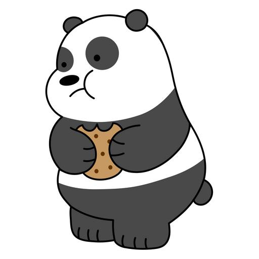 here is a We Bare Bears Eating Cookie Sticker from the We Bare Bears collection for sticker mania