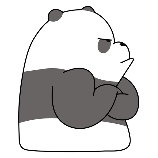 here is a We Bare Bears Panda Offended Sticker from the We Bare Bears collection for sticker mania