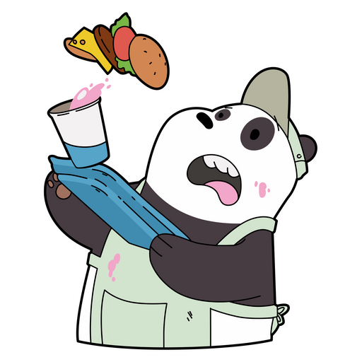 We Bare Bears Panda Waiter Sticker