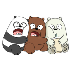 We Bare Bears Scared Baby Bears Sticker