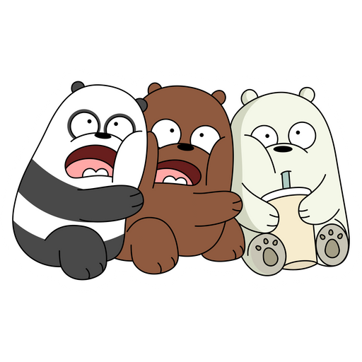 here is a We Bare Bears Scared Baby Bears Sticker from the We Bare Bears collection for sticker mania