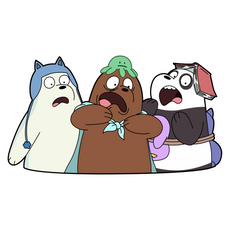 We Bare Bears Scared Bears Sticker