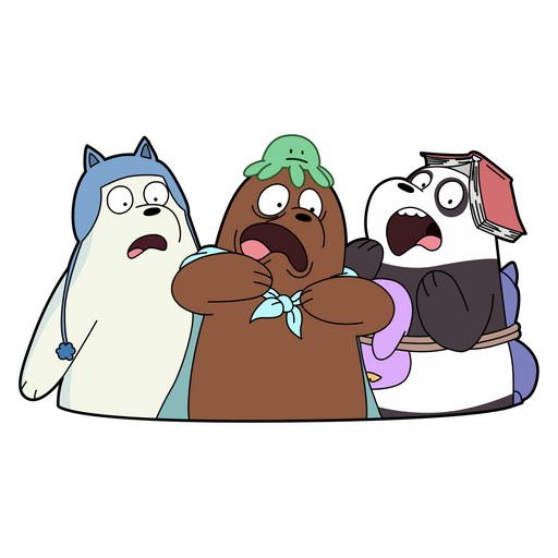 here is a We Bare Bears Scared Bears Sticker from the We Bare Bears collection for sticker mania