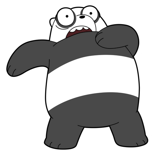 here is a We Bare Bears Scared Panda Sticker from the We Bare Bears collection for sticker mania